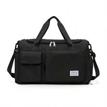 ONDA SHOP Maleta Deportiva con Compartimiento para Zapatos, Bolsa De Mano de Viaje con Correa Resistente E Impermeable Básicas trendy - Gris - Ver 4