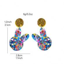 1 đôi Giọt nước Hình dạng lễ Phục sinh Con thỏ Thiết kế Acrylic Dangle Hoa tai Đầy màu sắc Lung linh Trứng Vật rủ xuống Cầu vồng Trụ Đồ trang sức Thanh lịch & Phong cách Đơn giản Hợp thời Hoa tai Đối với phụ nữ - Màu xanh ngọc - Xem 8