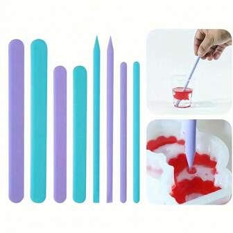 4pcs Silicone Stir Sticks Durable Reusable Facial Makeup Stirring Rods Mixed Resin Epoxy Tool For DIY Resin Epoxy Casting Stir Bar Resin Casting Tools