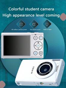 Portable Music Digital Camera With Travel Mp3 Player, Entry-Level Mirrorless High Definition Digital Camera, Entry-Level Ccd Vintage Compact Camera, Affordable Travel Camera - White - View 1