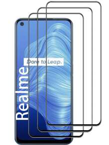 3-Pack Ultra-Thin Edge Tempered Glass Screen Protector For Realme, Rounded 3D Full Coverage No Edges, Anti-Scratch, Anti-Fingerprint, Anti-Explosion, High Transparency, Anti-Glare, Sensitive Touch, Hardness Protection - Hard Packaging - Clear - View 1