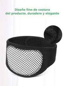 Collarín Con Imanes Pórtatil, De Tela Suave y Termico Que Alivia Problemas De Dolor y Molestias En El Cuello. - Negro - Ver 2