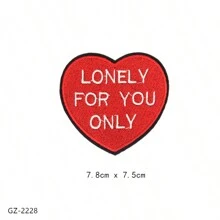 1入歐美風格時尚心形布貼,帶繡花自製衣著配件 - 彩色 - 查看 10