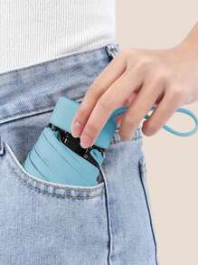 Rainballet 1 Miếng Siêu nhỏ Túi Viên con nhộng Ô dù , Tấm che nắng , Mưa Và Bảo vệ tia cực tím , Có thể mang đi Và Gấp lại Ô du lịch - Màu xanh nhạt - Xem 2