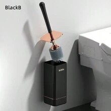 1 Bộ, Bàn chải bồn cầu kèm giá đỡ, Bàn chải bồn cầu silicon gắn tường có cán dài, Bàn chải vệ sinh bồn cầu mềm dẻo, Bàn chải không điểm mù, Bàn chải vệ sinh phòng tắm, Đồ dùng vệ sinh, Dụng cụ vệ sinh, Đồ dùng trở lại trường học - Nhiều màu - Xem 5