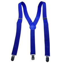 1pc Classic Solid Color 2.5cm Wide Y-Back Suspender Strap With Anti-Slip Adjustable Elastic Band & 3 Clips, For Men & Women's Wedding, Festivals, Cosplay, Street Dancing, Stage Performance, Parties, Halloween, Christmas, Magic Show, Graduation