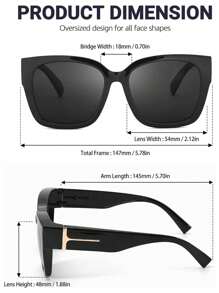 Kính râm phân cực kẹp cho nữ, kính râm cỡ lớn thiết kế thời trang với khả năng chống tia UV400, kính râm phong cách Bohemian, kính râm đi biển, phụ kiện đi biển cho nữ, kính râm thời trang, thanh lịch và đa năng, phù hợp cho các chuyến đi chơi gia đình, du lịch, kỳ nghỉ hè ở bãi biển, các hoạt động ngoài trời. - Nhiều màu - Xem 6