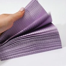 20个/包一次性紫色牙科围兜，三层美甲沙龙桌布，13英寸 x 18英寸一次性托盘垫，美甲用品，美甲工具，返校季，美甲护理，美甲工具（用于美甲延长），修甲修脚工具 - 紫色 - 查看 2