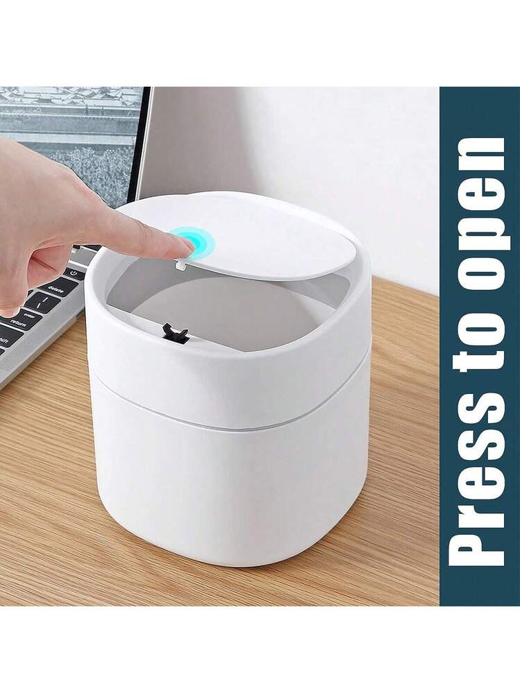 CRITIVE-SHOP, mini cestino da scrivania con coperchio, adorabile mini-bidone per la camera da letto con 6 sacchetti per la spazzatura, piccolo bidone in plastica per il bagno, cestino da tavolo per il