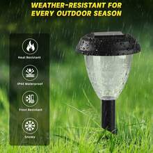 6 件装太阳能灯户外防水，黄昏到黎明长达 12 小时太阳能供电路径花园灯自动开/关，LED 景观照明装饰适用于走道露台庭院人行道车道