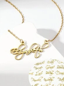 Name Necklace Personalized Nameplate Necklace Exquisite Gift For Mother And Girlfriend - Silver - View 4