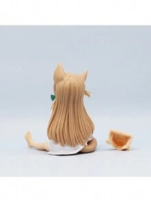 Juguete de modelo de una pieza linda chica gato, sentada y comiendo pescado, kit de modelo amarillo/beige ensamblado al azar (algunas partes al azar) - Multicolor - Ver 5