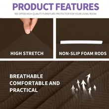 YSTYLE Sofa Cover 1/2/3/4 Seats With Armrests, Stretch Couch Cover, Heavyweight Winter Slipcover, Non-Slip Sofa Cover Washable - Coffee Brown - View 5