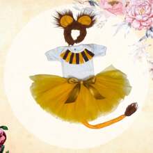 Disfraz de Primavera Para Niña Leona Animalitos Tutú y Leotardo - Amarillo - Ver 1