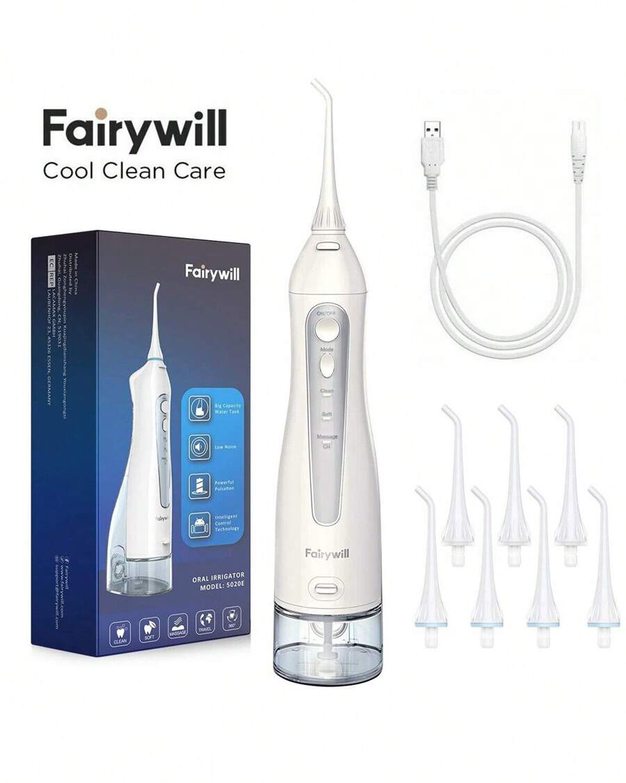 Fairywill Water Dental Flosser Teeth Pick Portable Cordless Oral
