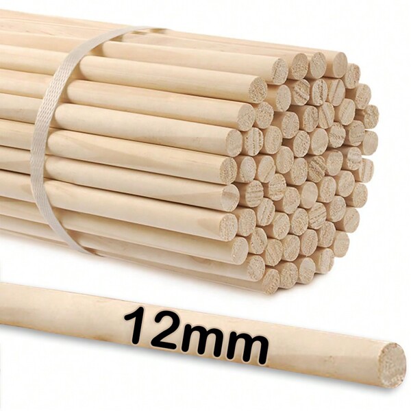 Kit Com 10 Poleiros 12mm Bastão Vareta de madeira Pinus