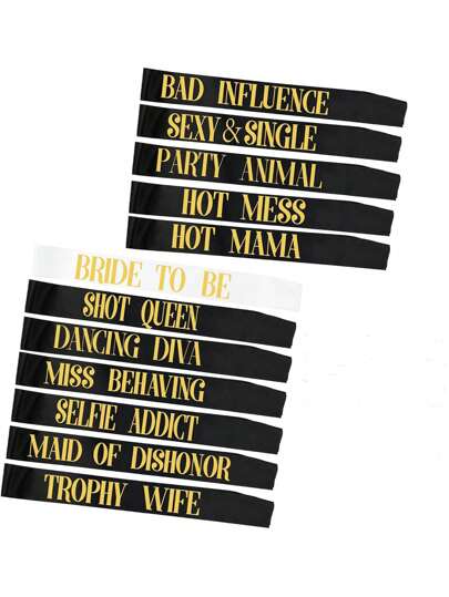 12 Peças Conjunto de Cintos para Dama de Honra - Cintos Nupciais Únicos para Damas de Honra, Adequados para Despedidas de Solteira