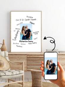 1Pc Wedding Guest Custom Photo Canvas, Personalized Wedding Sign Canvas Guestbook, No Frame - Multicolor - View 6
