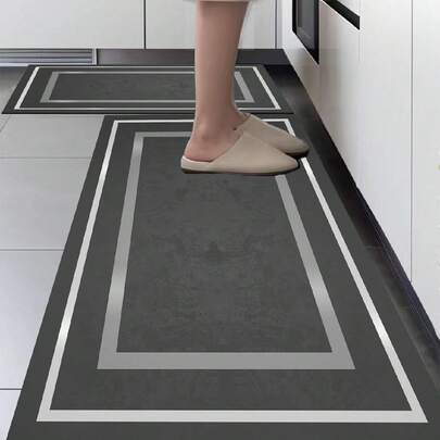 1入組進階材質漸變紋理硅藻土廚房墊，奢華時尚風格防疲勞和緩衝廚房地墊，吸水快乾並防滑地毯，極簡主義矽藻土橡膠地墊適用於廚房、浴室、門廳、洗衣房等，提供室內裝飾