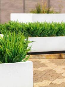 2/6/12pcs Artificial Plant Green Seven-Fork Equisetum, Artificial Fern Vertical Plant, Wall Decor Greenery, Front Door & Yard Decor, Flower Bed & Garden Path Decor, Summer Party Decor, Backyard Decoration