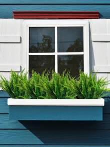 2/6/12pcs Artificial Plant Green Seven-Fork Equisetum, Artificial Fern Vertical Plant, Wall Decor Greenery, Front Door & Yard Decor, Flower Bed & Garden Path Decor, Summer Party Decor, Backyard Decoration