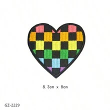 1入歐美風格時尚心形布貼,帶繡花自製衣著配件 - 彩色 - 查看 25