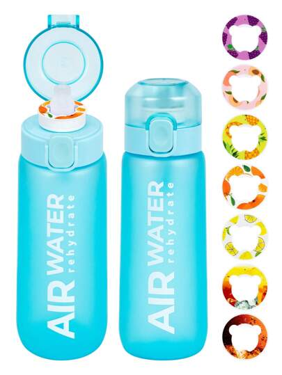 1pc Flavored Water Bottle With 1 Random Flavour Pod, Water Bottle Set, Sports Water Bottles With Straw, 0 Sugar, 0 Calorie Drinking Fruit Fragrance Bottle For Fitness, Outdoor, Gift, Sport,