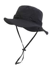 1 chiếc mũ xô chống nắng ngoài trời màu trơn có dây chống gió, có thể gấp lại và thích hợp cho việc leo núi và đi bộ đường dài - Nhiều màu - Xem 11