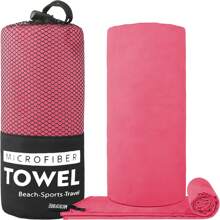 1 Stück schnell trocknendes Handtuch, ultrafeine Reisehandtuch-Faser, geeignet für Camping, Strand, Fitnessstudio, Sport, Yoga und Schwimmbad (Pink), Badezimmer Dekor, Sommer Strand Essentials, Rückkehr zur Schule