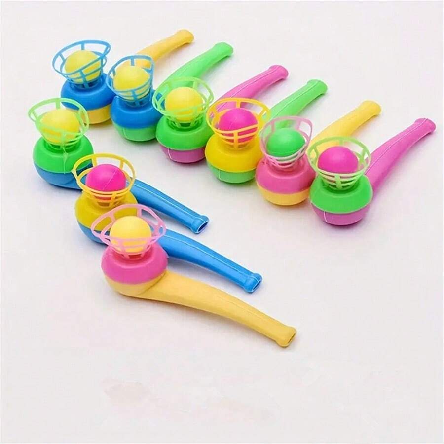 1 件带吹管的漂浮吹球玩具，适合生日派对、缓解压力的游戏、经典复古魔术玩具、随机风格、适合万圣节/圣诞节/感恩节的成人派对游戏