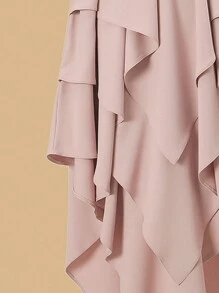 1 chiếc khăn choàng 3 lớp bằng vải voan trơn màu thời trang dành cho nữ, khăn trùm đầu Abaya phù hợp cho các buổi đi chơi hàng ngày - Màu Hồng baby - Xem 5