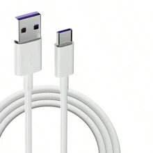 5A快速充電Type C數據線，兼容三星Galaxy S24 Ultra S24 S24+ S23 Ultra S23 S22 S21 Note 20華為小米紅米Note 8 Pro等手機配件USB C充電線USB數據線 - 白色 - 查看 6