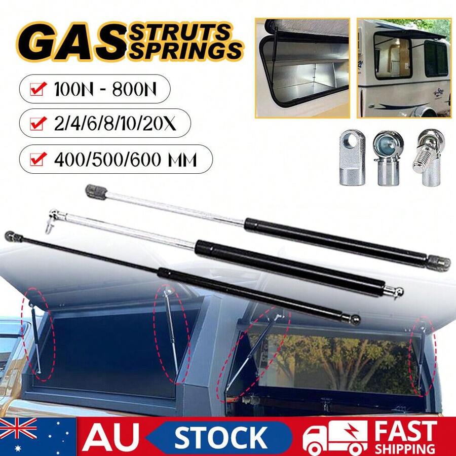 Gas Prop Spring Strut 16"24'' 100 Lb Per Shock For Camper Shell RV Bed