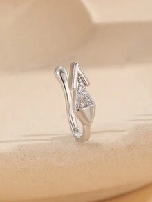 1 Miếng Phong cách Đơn giản Đồng & Pha lê Dát Tam giác Đinh mũi - trắng - Xem 3