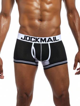  Jockmail 1入組男士網眼拳擊短褲,運動健身內衣