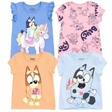 Juego De 4 Camisetas Para Niña Con Diseño De - Multicolor - Ver 1