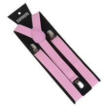 1pc Classic Solid Color 2.5cm Wide Y-Back Suspender Strap With Anti-Slip Adjustable Elastic Band & 3 Clips, For Men & Women's Wedding, Festivals, Cosplay, Street Dancing, Stage Performance, Parties, Halloween, Christmas, Magic Show, Graduation