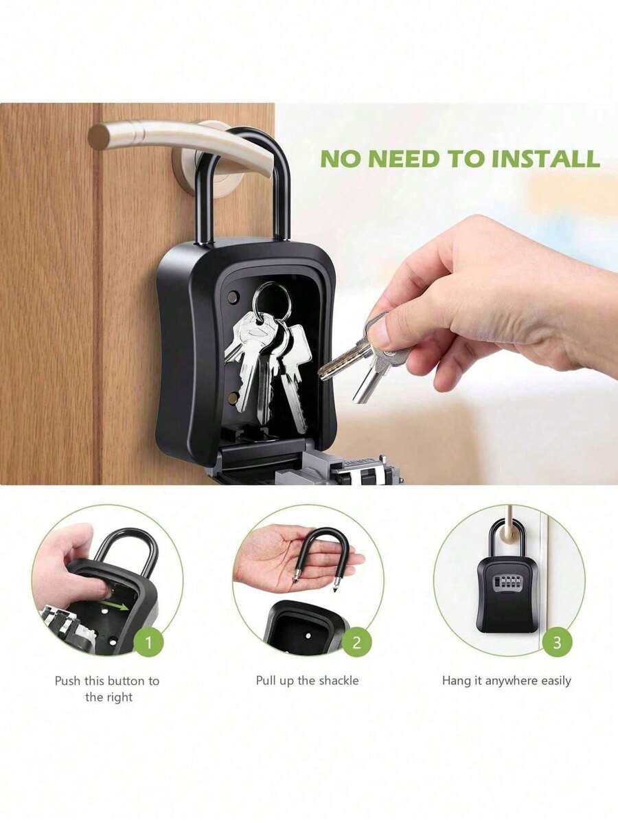 [Upgraded Alloy]Key Lock Box For Outside Wall Mount Lockbox For House