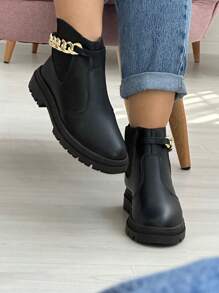 Women Pant Boots - 黑色 - 查看 4