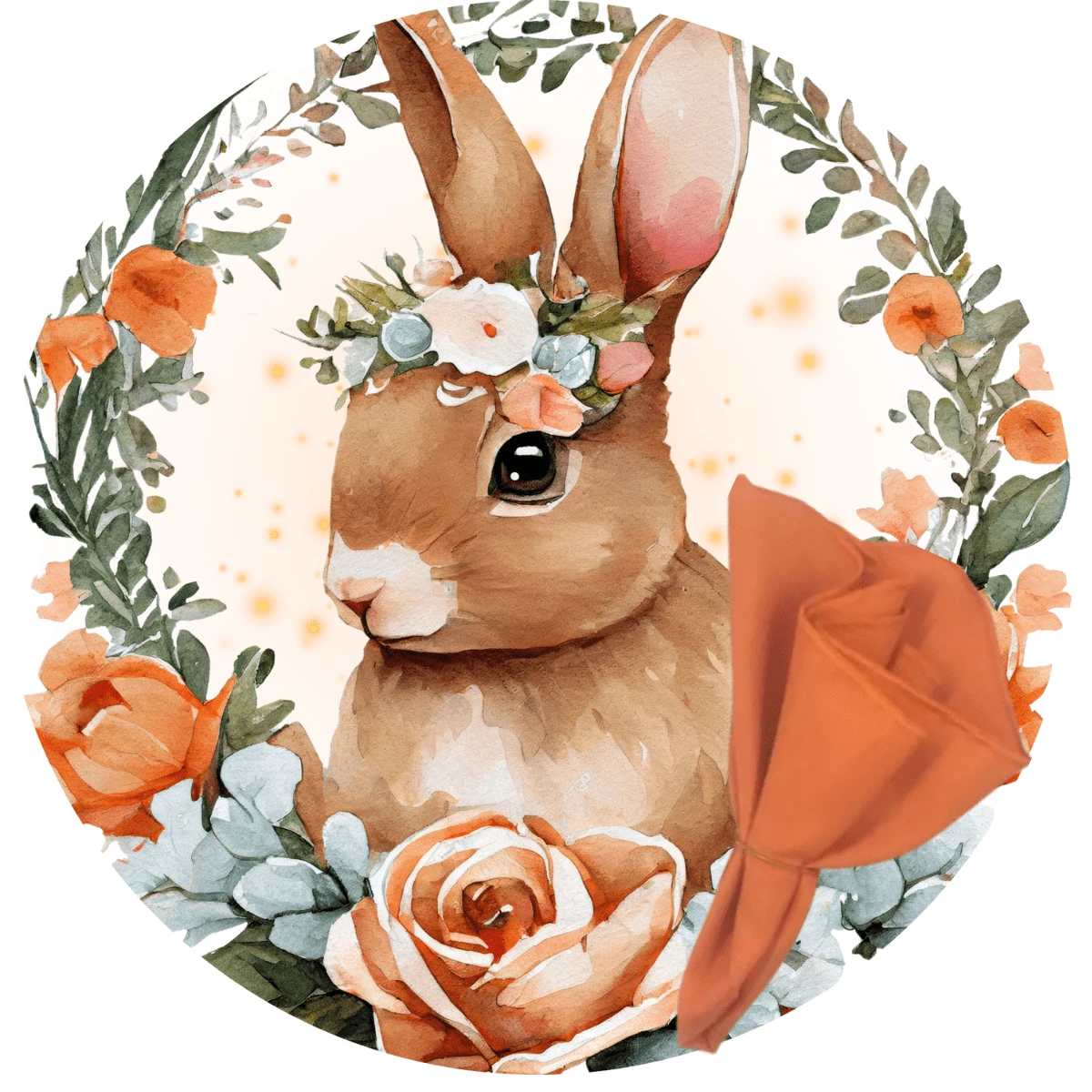 Cushion Cover - 橙花兔 - 查看 1