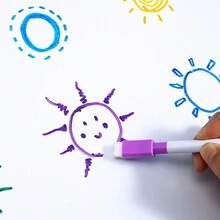 8pcs 8-Color Water-Based Erasable Whiteboard Pens, Suitable For Students' Art Painting, Graffiti Coloring Pens, Classroom Teaching, Reading Markers, Office Study Notebook Color Pens - Multicolor - View 5