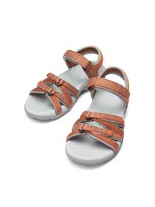 Womens Comfortable Hiking Walking Sandal With Adjustable Hook And Loop Strap, Sports, Travel,Summer Beach Outdoor Light Weight Water Shoes - 橘色 - 查看 3