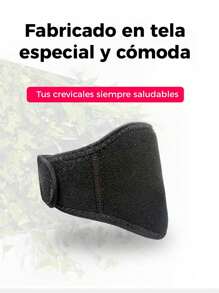 Collarín Con Imanes Pórtatil, De Tela Suave y Termico Que Alivia Problemas De Dolor y Molestias En El Cuello. - Negro - Ver 3