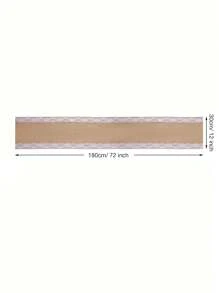 1pc Wedding Table Center Decoration Yellow Hessian Lace Table Runner, Rustic Burlap & Lace Party Table Decor,Christmas - Khaki - View 6