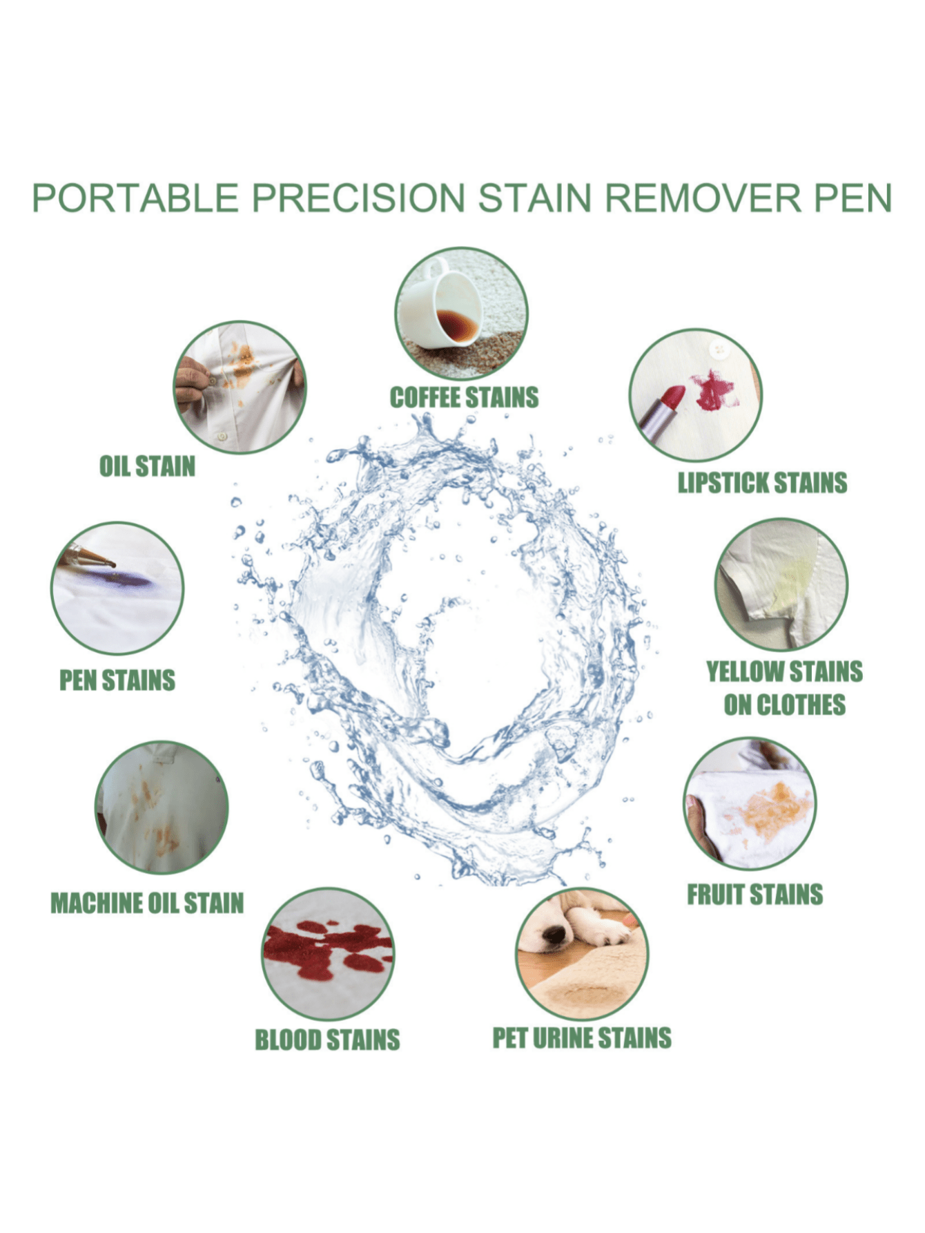 JueFish Portable Precise Stain Remover Pen, For Clothing Cleaning