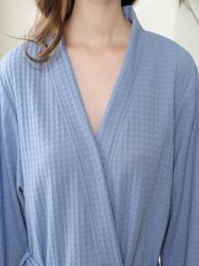 1pc Lightweight Fashionable Bathrobe For Home And Beach, Quick-Dry Skin-Friendly Couples Bathrobe, Simple Checkered Bathrobe Summer Wedding Home Bathroom Decor Back To School