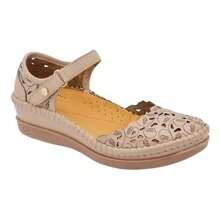 Zapato Dama Mujer Confort Contactel Comodos - Beis - Ver 1