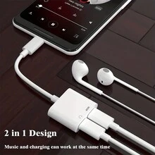 Dual USB C Headphone Adapter, 2 In 1 USB Type C Earphone Audio PD Charge Cable Jack & Charging Compatible With Ipad Pro/Air 5, Compatible With Samsung S23 S22 S21 FE Plus Ultra, For  Pixel 6a 6 Pro,Etc - Multicolor - View 3