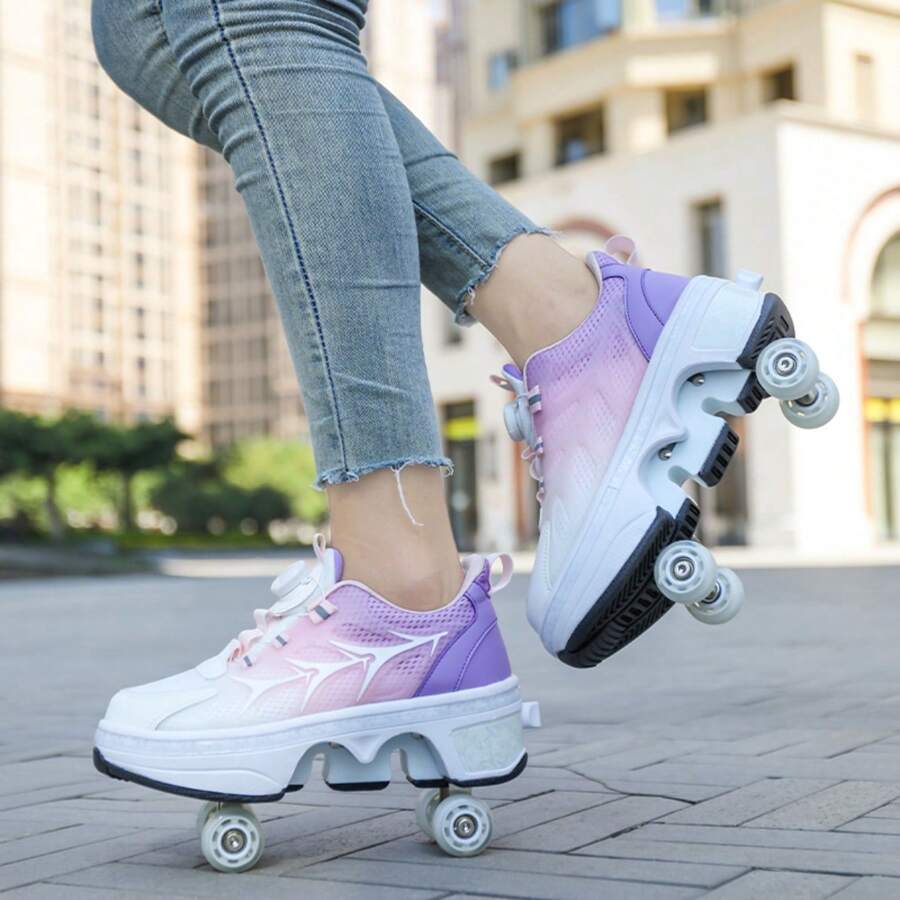Kids' Unisex Transformative Shoes With 4 Wheels, DoubleRow Skates