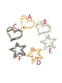 1 件，优雅复古优质多功能爪夹，纹理镂空心形设计发夹，女士女孩休闲派对户外装饰，礼物照片道具金色头饰情人节情人节发夹发夹发夹发夹发夹秋冬发饰女士度假装女士 - 彩色 - 查看 4